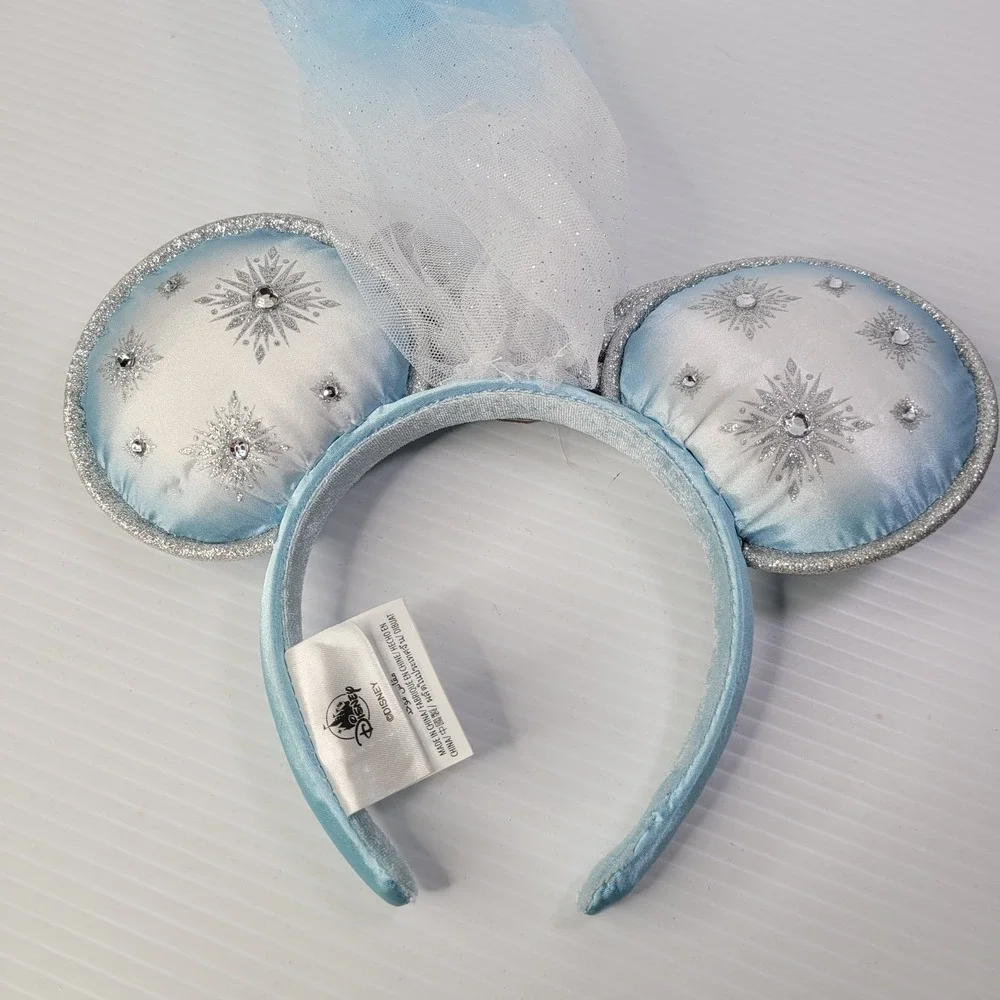 Disney Parks Frozen Elsa Minnie Mouse Rhinestones & Vail Ear Headband
